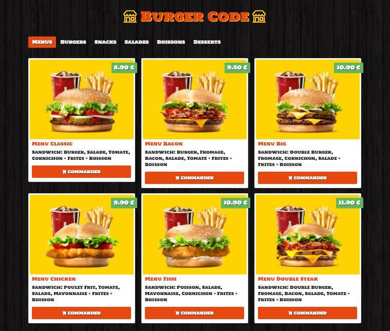 Site Burger code